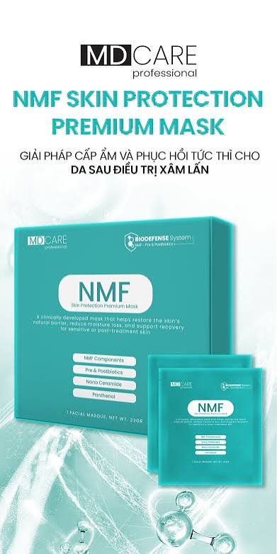 Mặt Nạ MD CARE NMF SKIN Protection Premium Mask Cấp Ẩm Cân Bằng Lợi Khuẩn Phục Hồi - Hộp 10 Mask