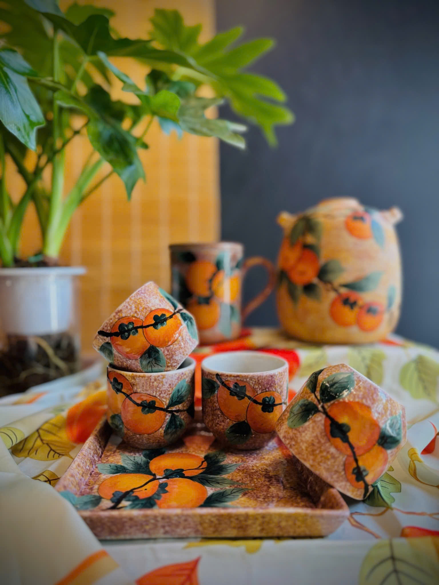 Set 4 chén quả hồng