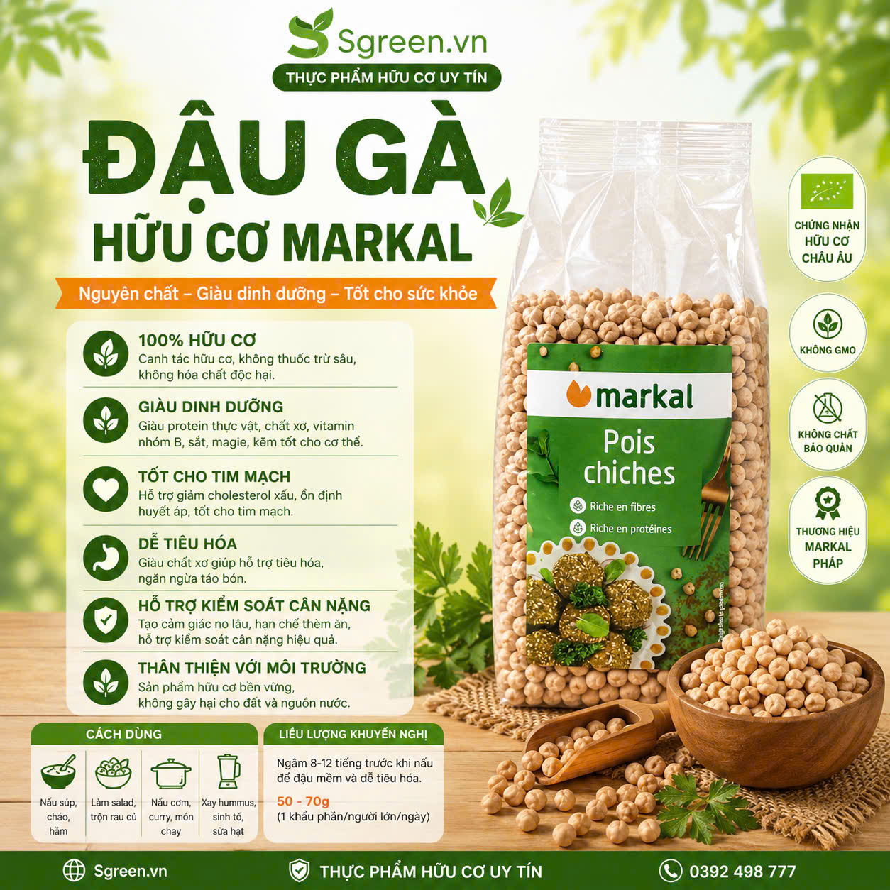 Đậu gà hữu cơ markal