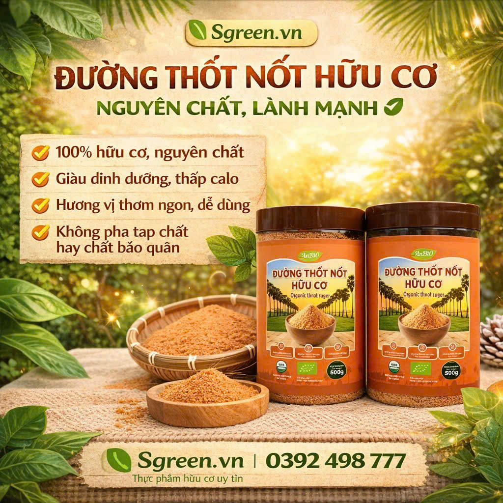Đường thốt nốt hữu cơ hũ 500g