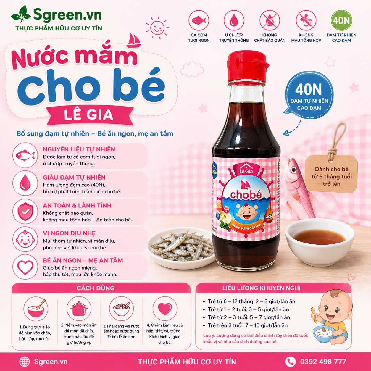 Nước mắm Lê Gia cho bé 200ml