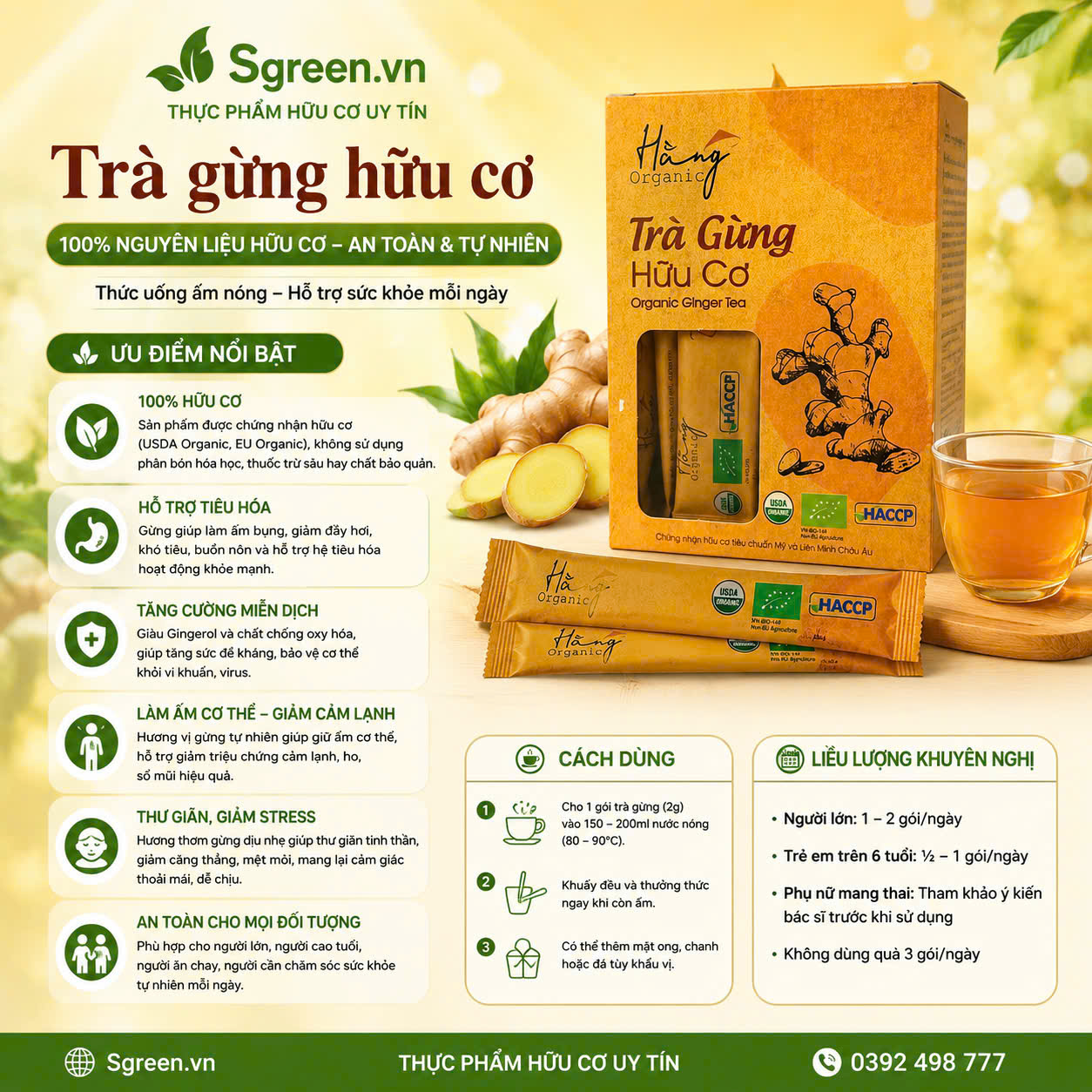 Trà gừng hữu cơ 100g