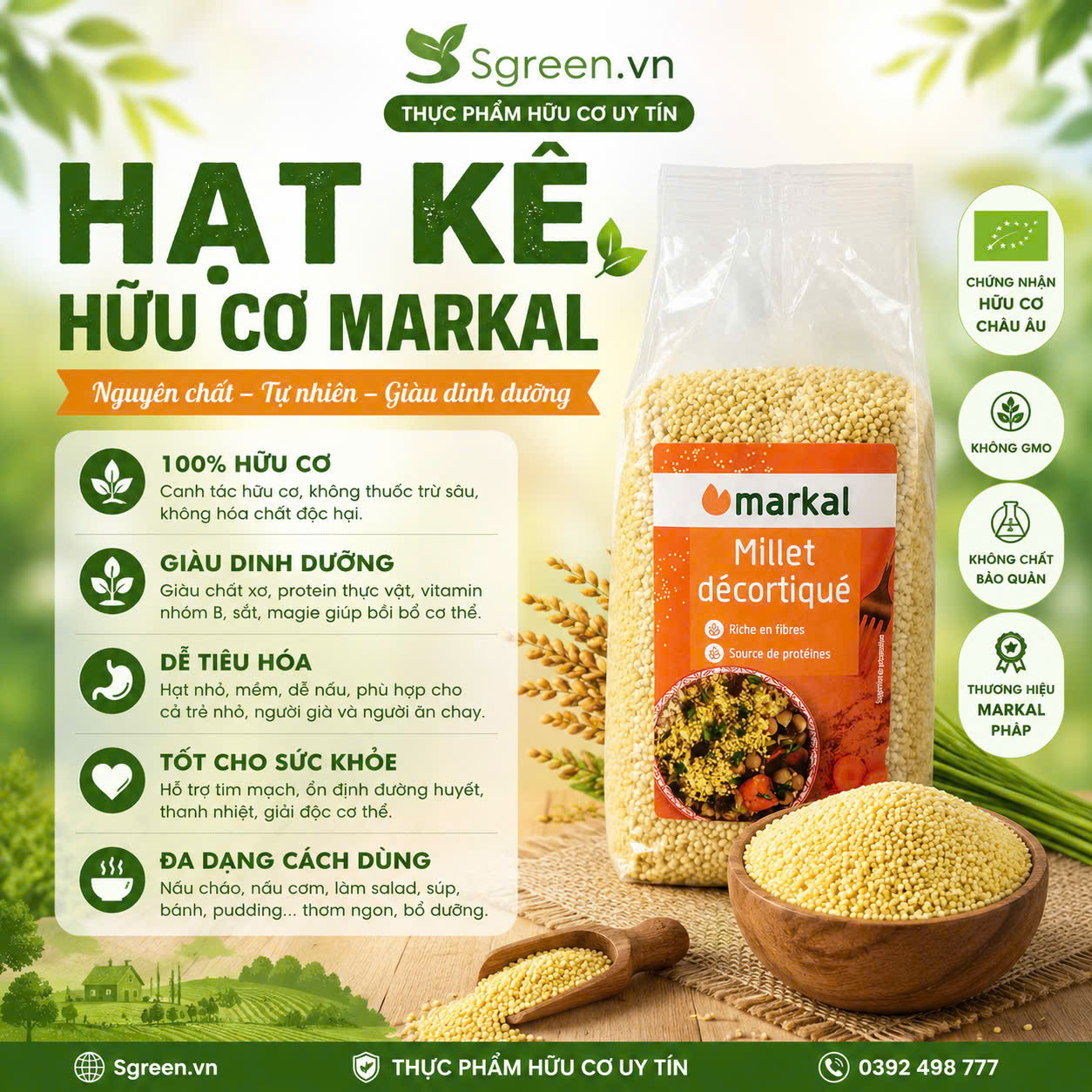 hạt kê hữu cơ markal