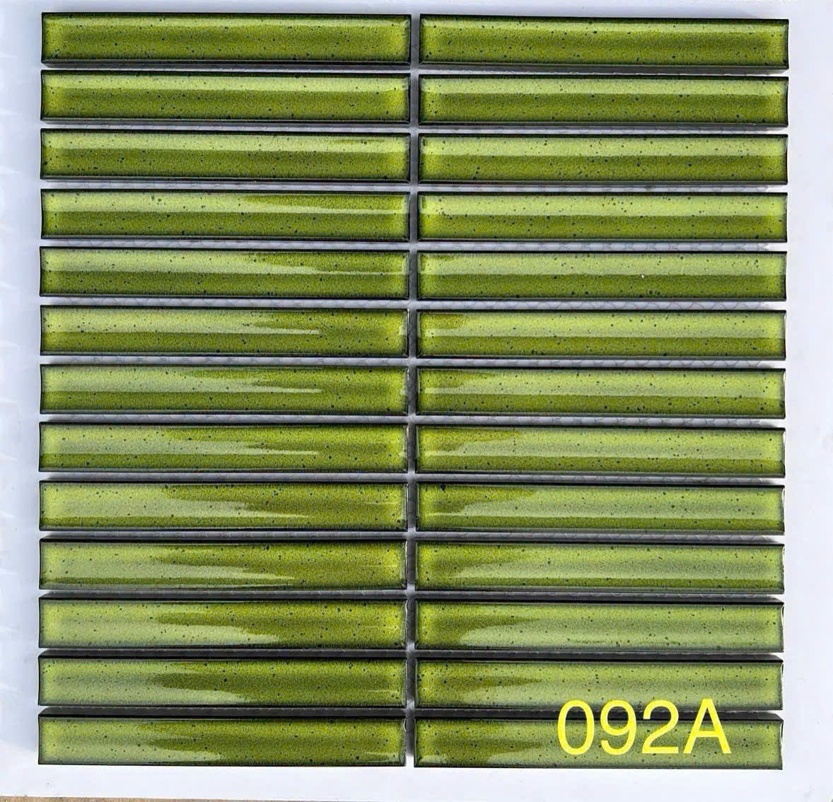 Gạch Mosaic Que, Bề Mặt Lõm Màu Xanh Lá Tươi MHT 092A