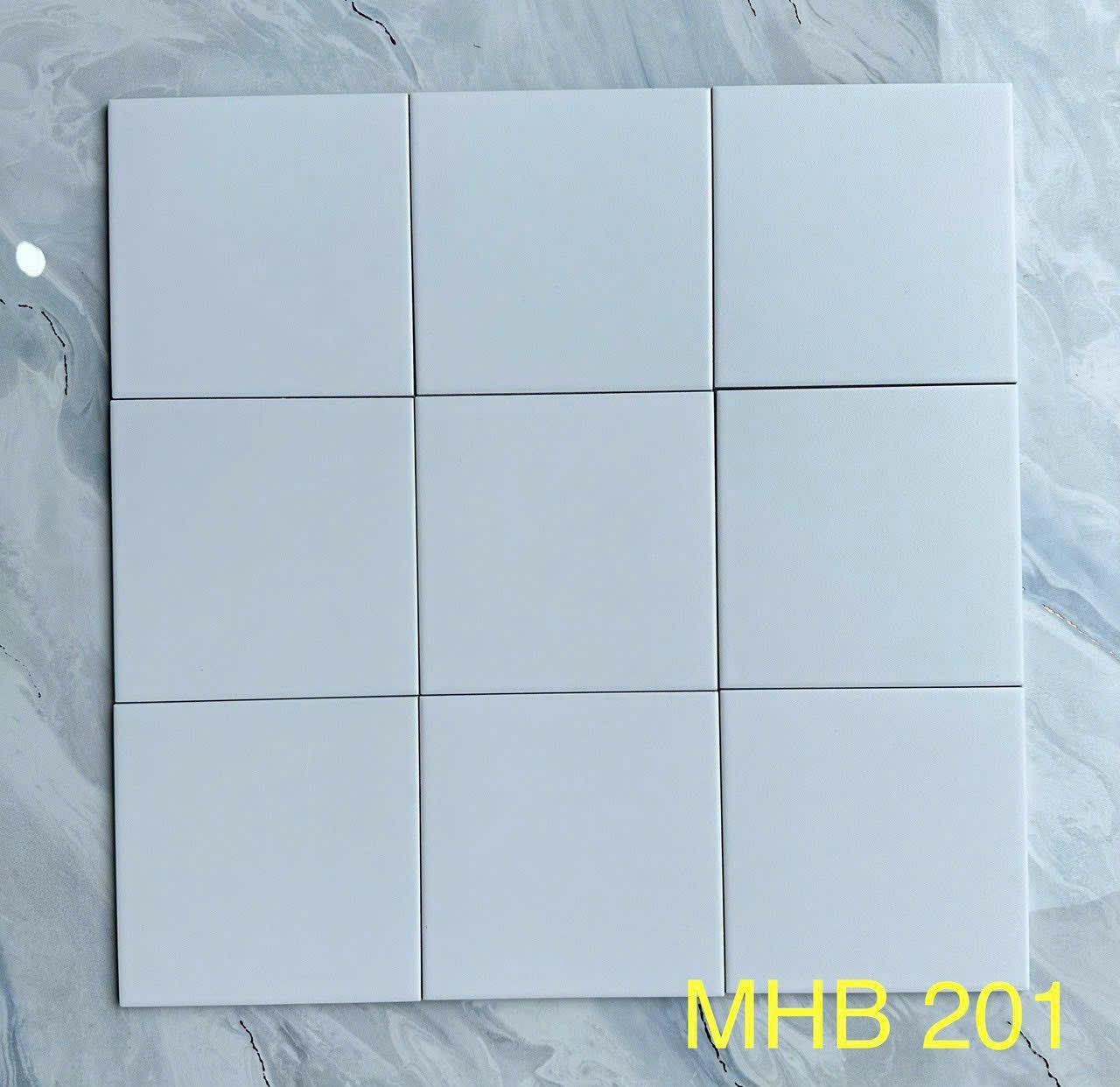 Gạch Bông 200x200mm Màu Trắng Trơn MHB 201