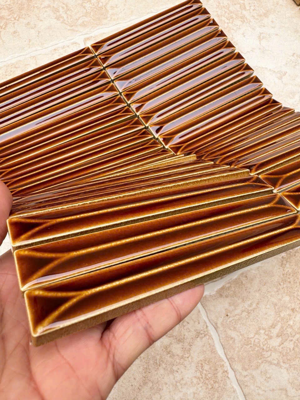 Gạch Mosaic Que Màu Vàng MHT 137