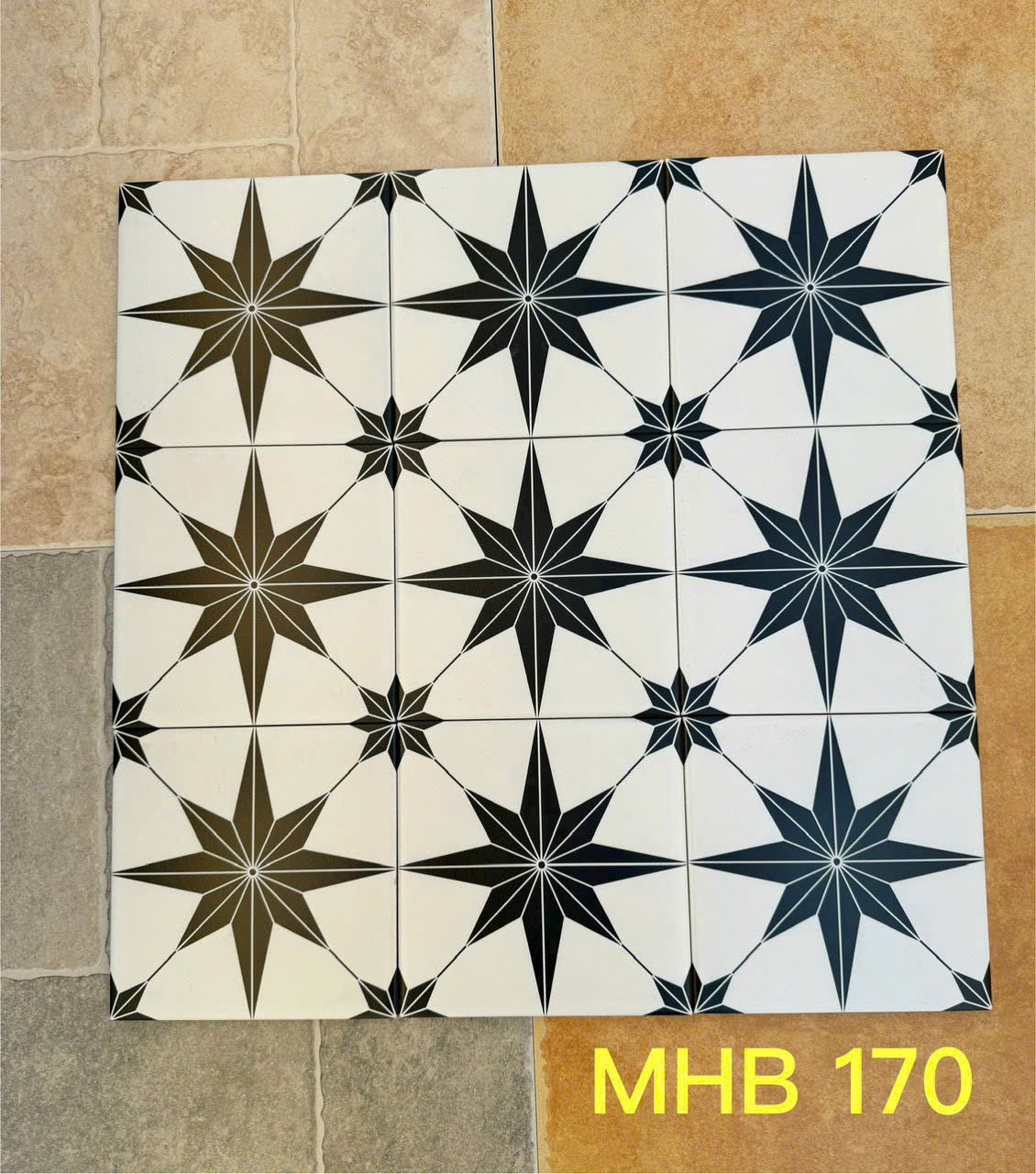 Gạch Bông 200x200mm Ngôi Sao Đen MHB 170