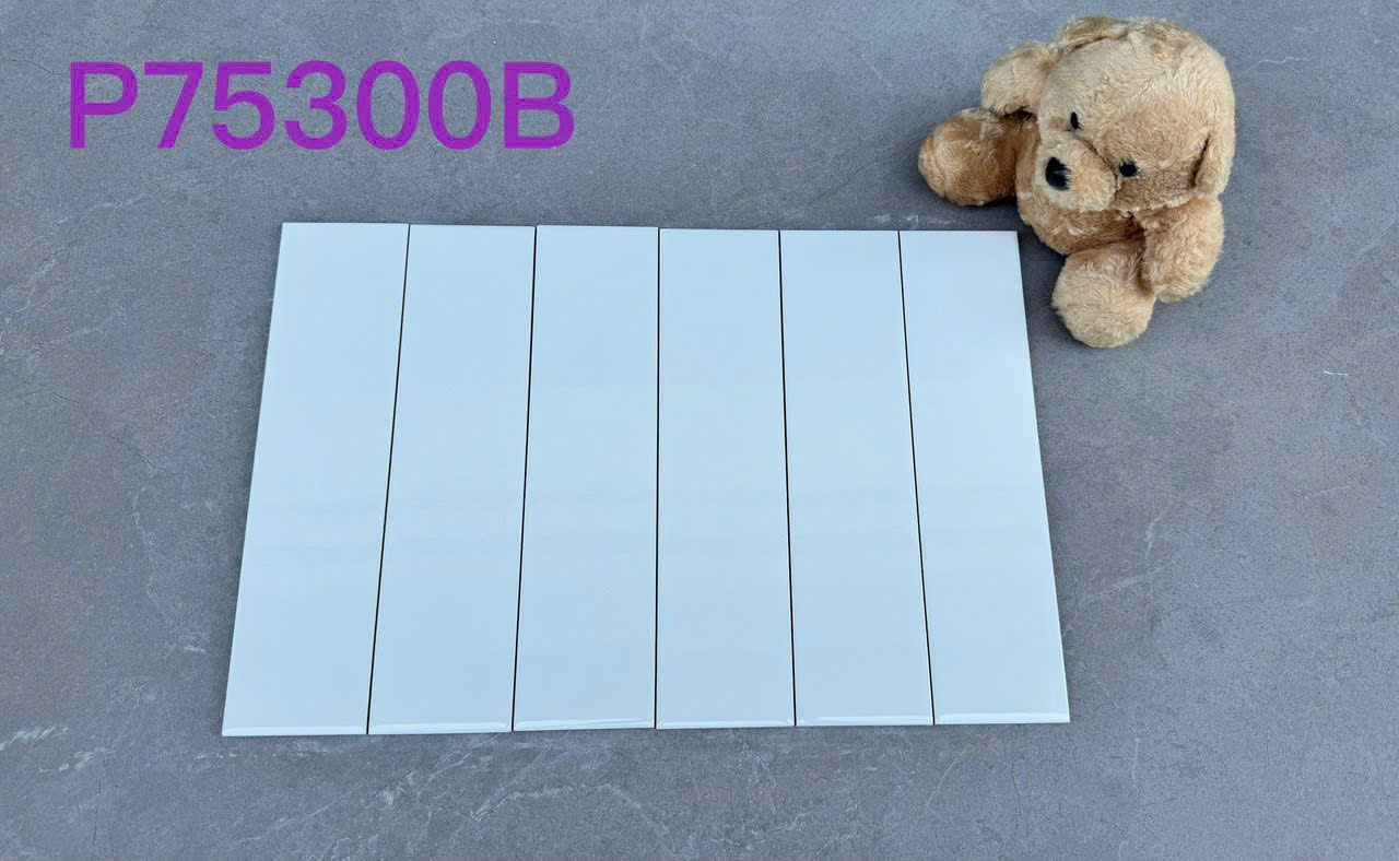 Gạch Thẻ 75x300mm Màu Trắng Bóng