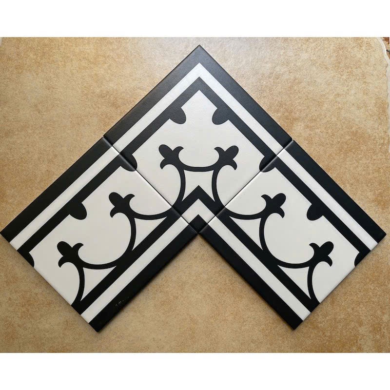 Gạch bông pocelain 20x20 MHB 222 GÓC + VIỀN