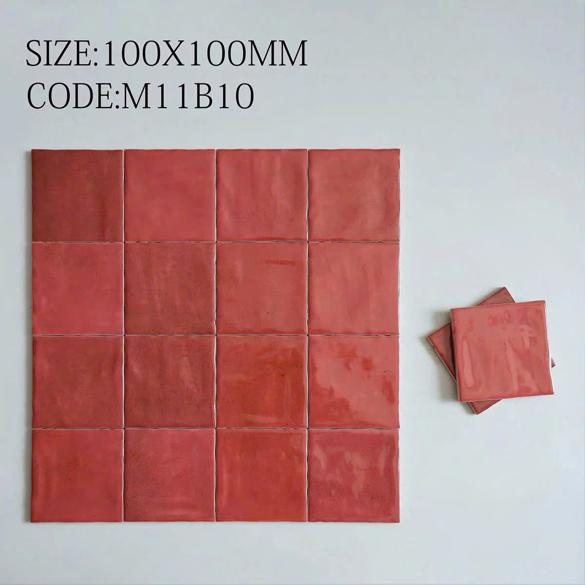 Gạch Thẻ Bóng 10x10 Màu Đỏ