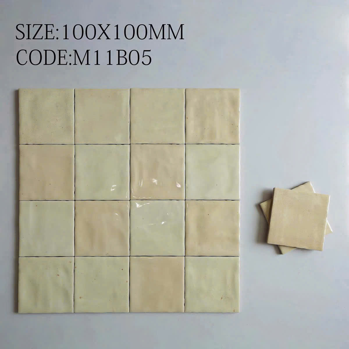 Gạch Thẻ Bóng 10x10 Màu Vàng Nhạt