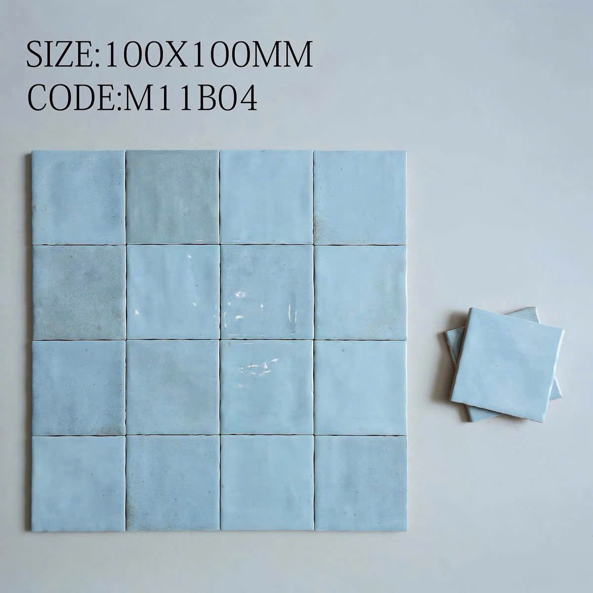 Gạch Thẻ Bóng 10x10 Màu Xanh Da Trời