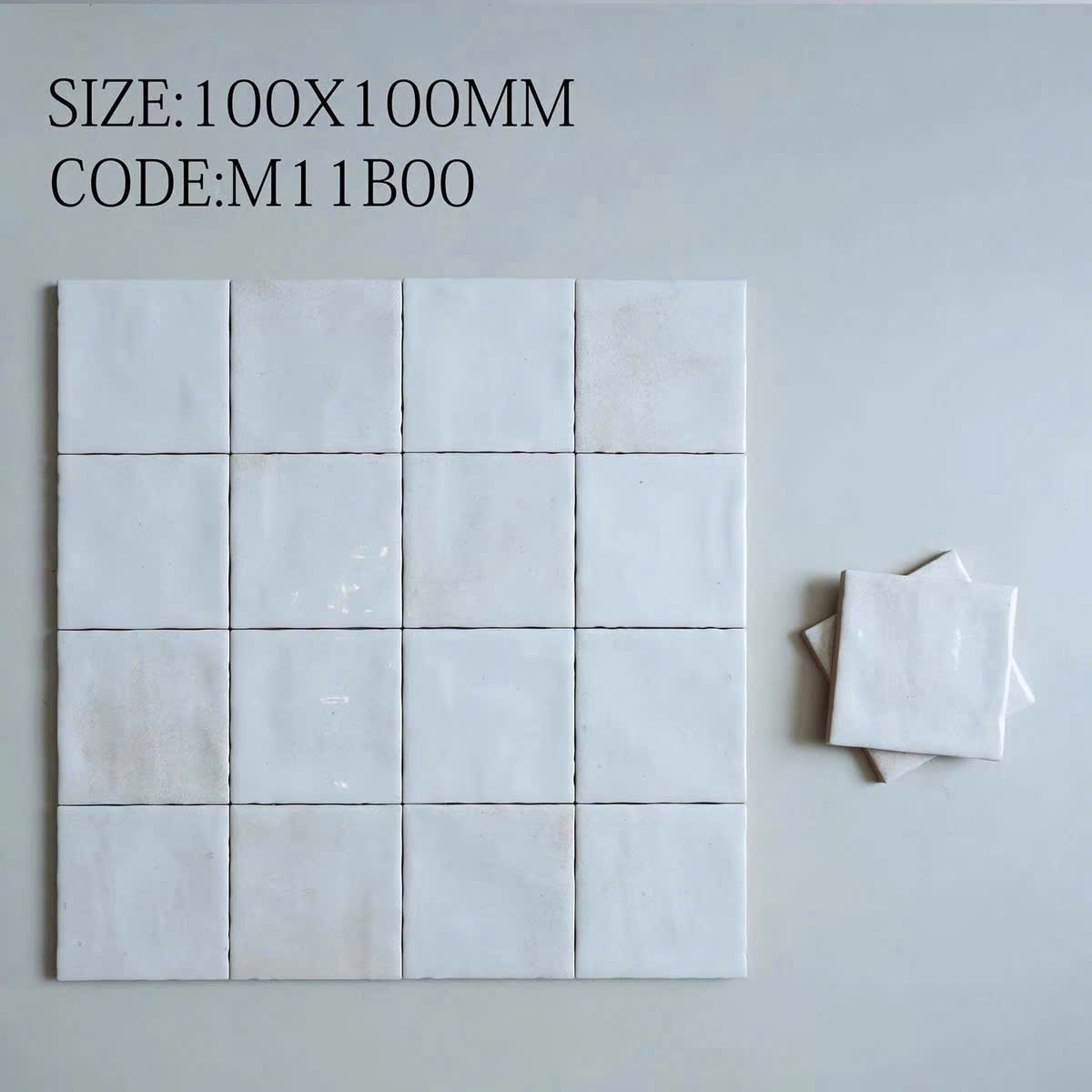 Gạch Thẻ Bóng 10x10 cm Màu Trắng