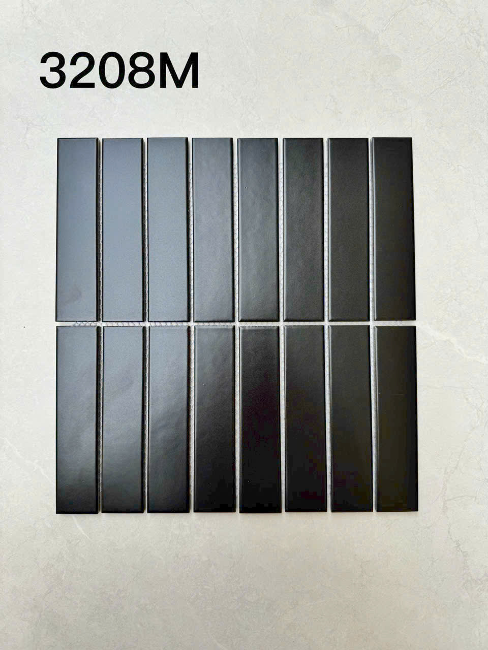 Gạch mosaic que đũa màu đen 3208M