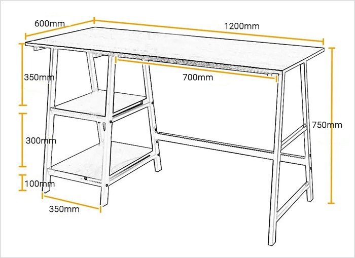 Kích thước bàn làm việc đơn BD34