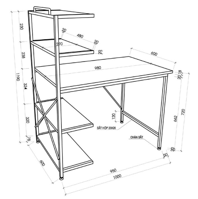 Kích thước bàn BD32