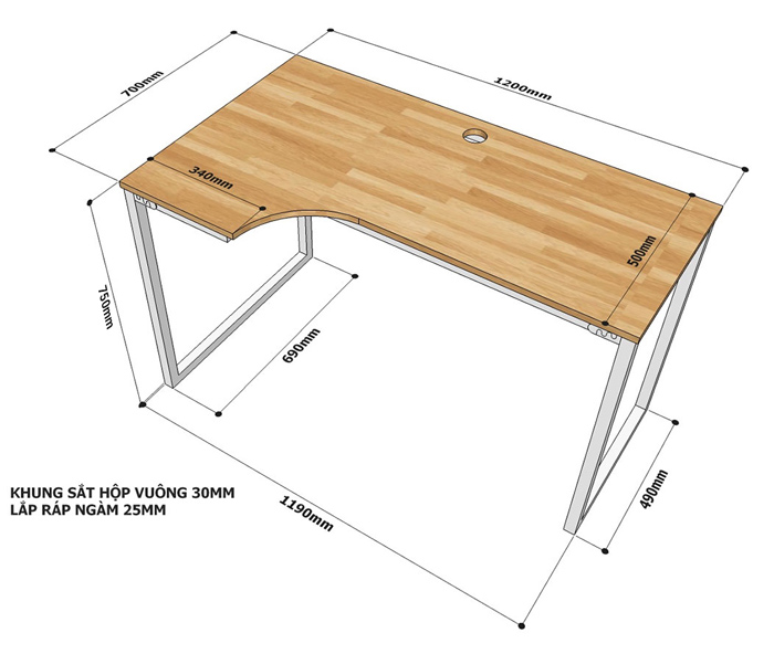 Kích thước bàn BC35