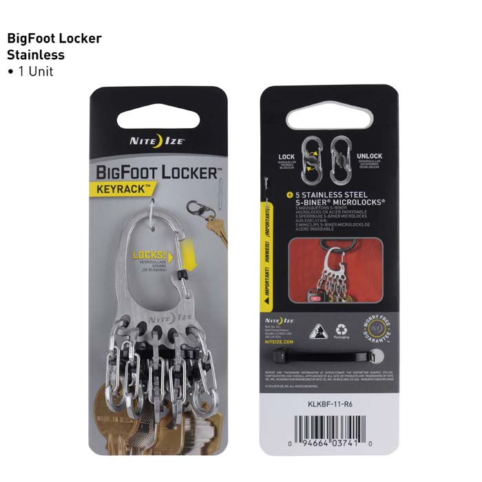 Nite Ize - Móc khóa KLKBF-11-R6 - BigFoot Locker - Bàn chân to (Thép không gỉ)