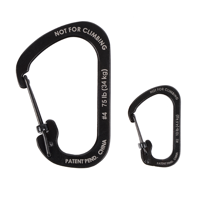 Nite Ize - Móc khóa CSL2-01-R6 - Slidelock #2 Carabiner (Thép đen Black Oxit)