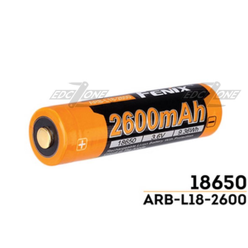 (01 viên) Pin sạc Fenix 18650 - ARB-L18 - 2600 mAh (New 2017 - Màu da cam)