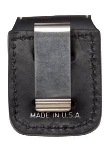Zippo Bao Đựng - Da Đen Có Clip Cài Thắt Lưng (Black Leather Lighter Pouch Lpcb- With Clip)