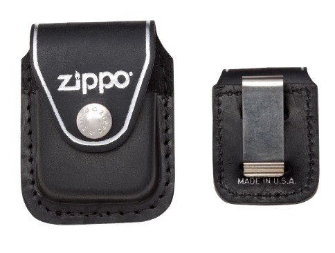 Zippo Bao Đựng - Da Đen Có Clip Cài Thắt Lưng (Black Leather Lighter Pouch Lpcb- With Clip)