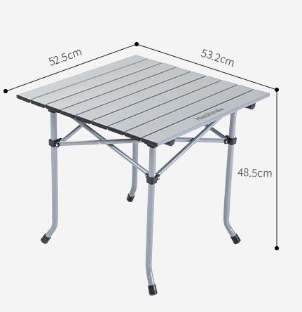 NatureHike - Bàn gấp dã ngoại - Khung nhôm trắng Silver cỡ Vừa (52.5cmx53.2cmx48.5cm - NH17Z002 Set 3/ Set 5)