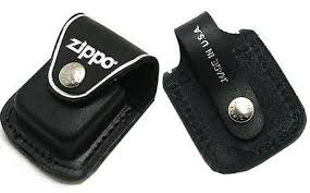 Zippo Bao Đựng - Da Đen Có Loop Treo Thắt Lưng (Black Leather Lighter Pouch Lplb - With Loop)