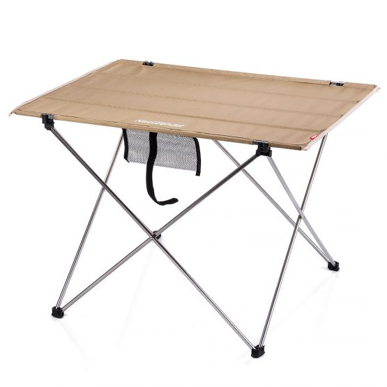 Naturehike -Bàn Gấp Dã Ngoại Siêu Nhẹ Cỡ Lớn (L) Aluminum Super Light Folding Table (Large) - Khung Nhôm Silver - Vải Màu Khaki - 75Cmx55Cmx52Cm (Nh15Z012-L Khaki)