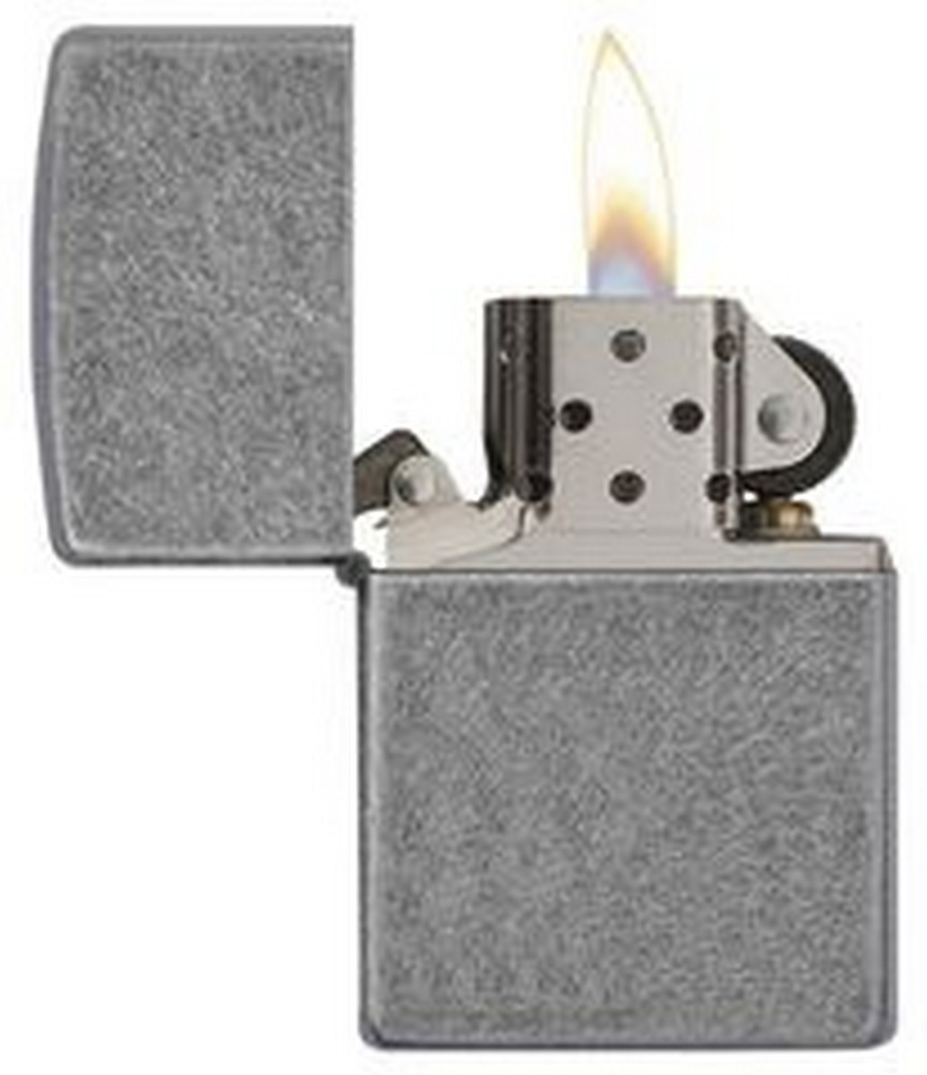 Zippo 121FB - Vỏ Xước lẫn trắng bạc (REG ANTQ SP FL BTM)