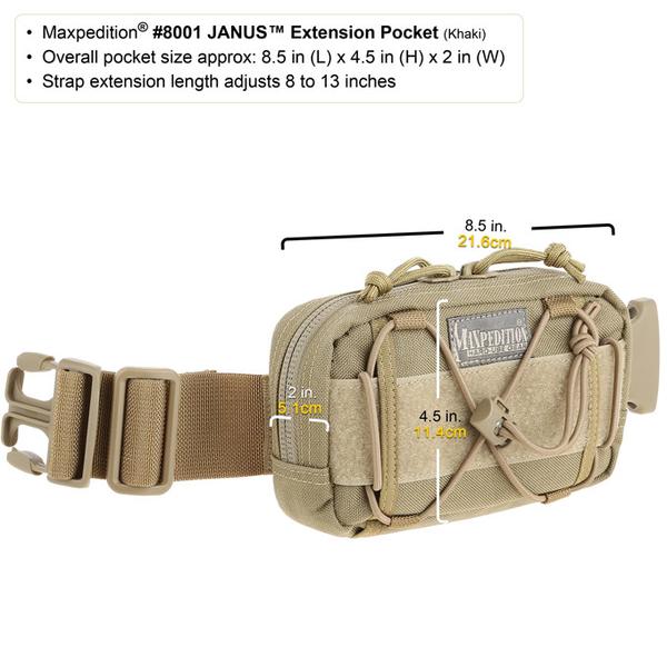Maxpedition - Túi JANUS EXTENSION Pocket (Màu Black - 8001B)