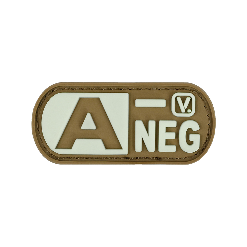Vanquest - Phù hiệu Blood Type A- Negative - "Super-Lumen" Glow-In-The-Dark Patch