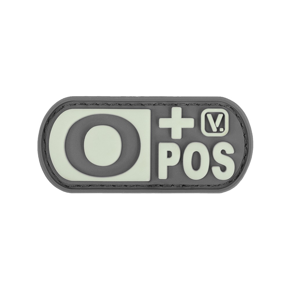 Vanquest - Phù hiệu Blood Type O+ Positive - "Super-Lumen" Glow-In-The-Dark Patch