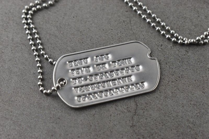 Thẻ DogTag - (01) Thẻ trơn GÓC KHUYẾT (Không kèm dây bi - Made in Korea Hàn Quốc))