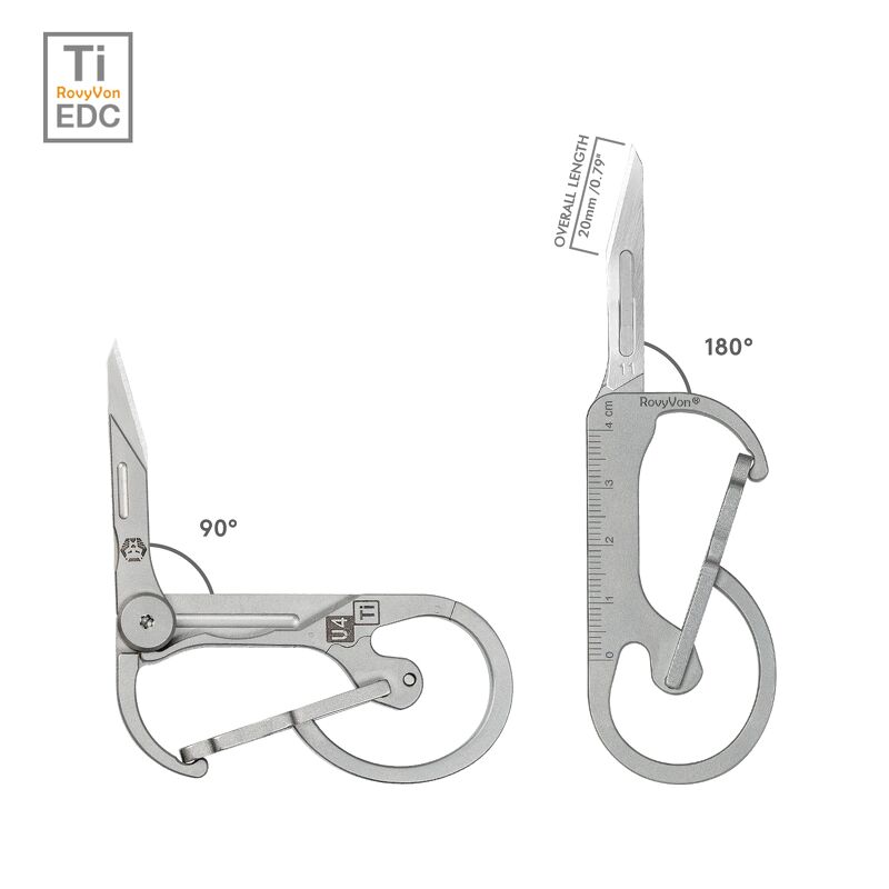 ROVYVON - Titanium Keychain Carabiner Utility U4