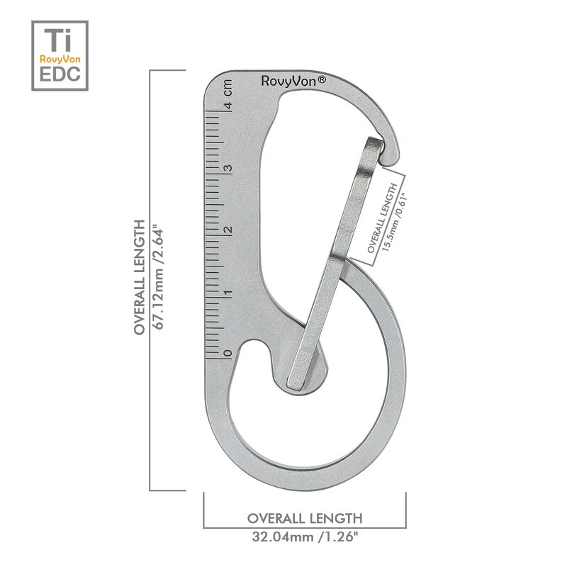 ROVYVON - Titanium Keychain Carabiner Utility U4