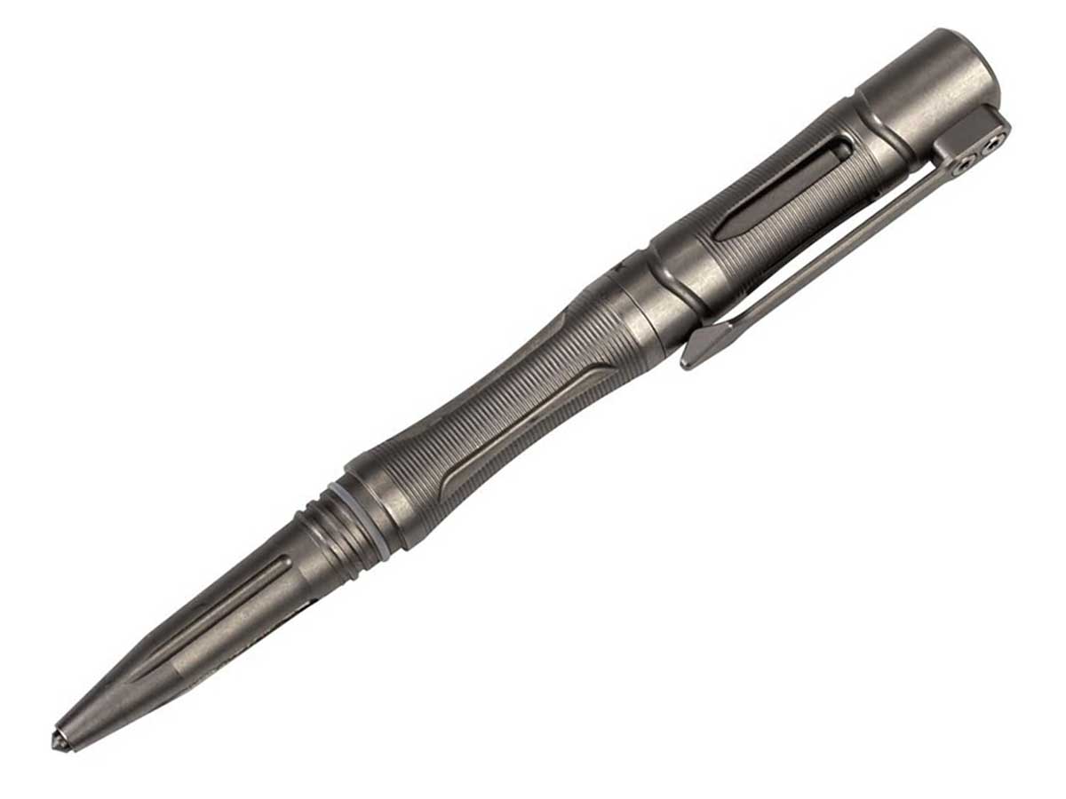 Bút bi Fenix - T5Ti Halberd Titanium Tactical Pen (Space Grey - Thân màu Xám bạc - Có đầu phá kính)