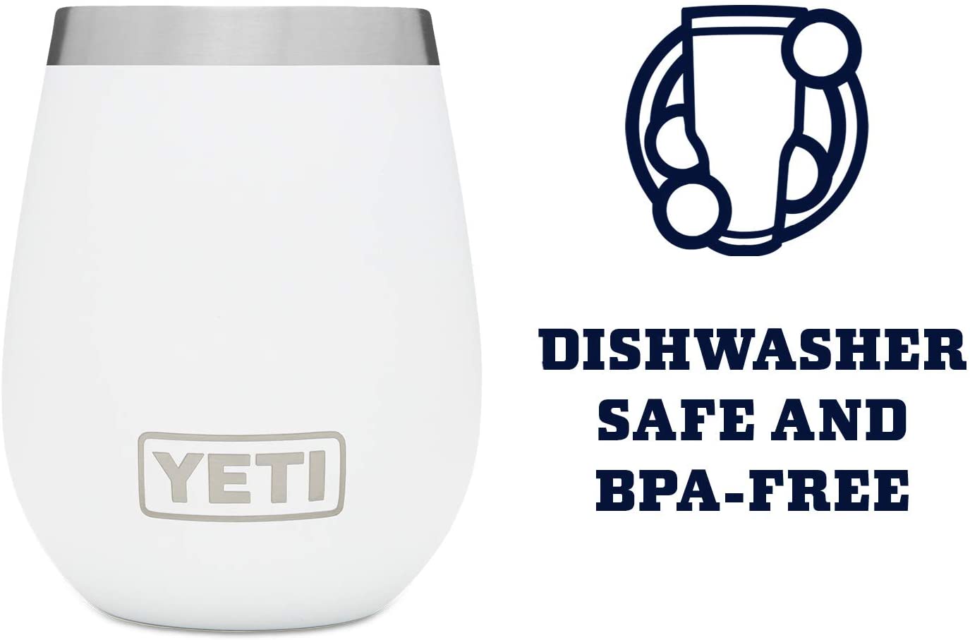 Cốc giữ nhiệt Yeti nắp nam châm Rambler Wine Tumbler 10oz | 300ml (màu White)
