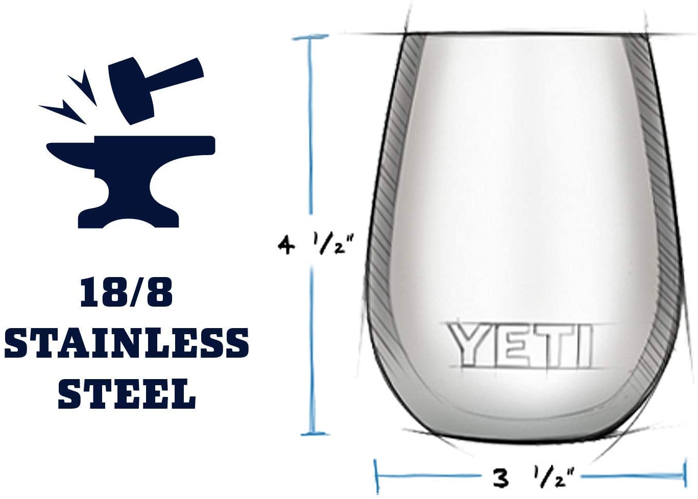 Cốc giữ nhiệt Yeti nắp nam châm Rambler Wine Tumbler 10oz | 300ml (màu White)