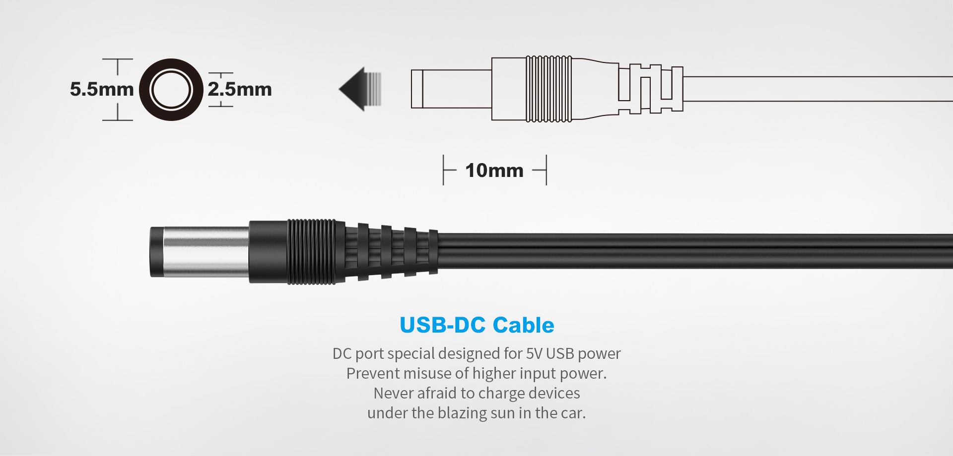 Xtar  Cáp sạc USB+DC