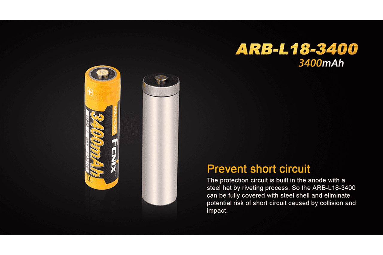 (01 viên) Pin sạc Fenix 18650 - ARB-L18-3400 - 3400 mAh