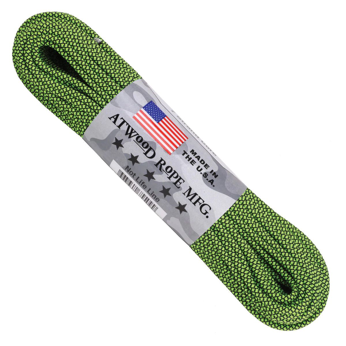 Atwood Rope - Dây Paracord 550lbs cuộn 30m màu Black and Neon green diamond