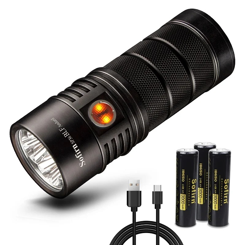 Đèn pin SOFIRN SP36 BLF Anduril 2.0 KIT nhiệt - màu 5000k (5650 Lumens) kèm 3 Pin 18650 3000mAh