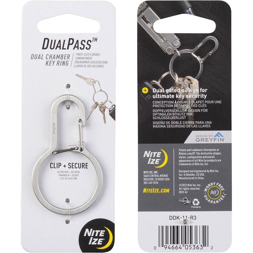 Nite Ize - Móc khóa DDK-11-R3 - DualPass Dual Chamber Key Ring