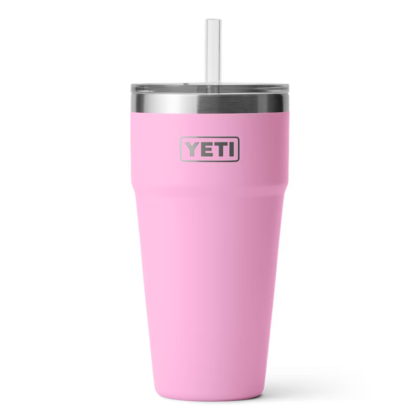 Cốc Giữ Nhiệt Yeti Nắp Ống Hút Rambler Stackable Cup 26oz | 768ml (Màu Power Pink)