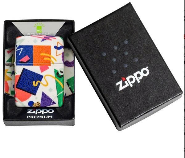 ZIPPO 46286 Nostalgia Party Design, Glow in the Dark Lighter