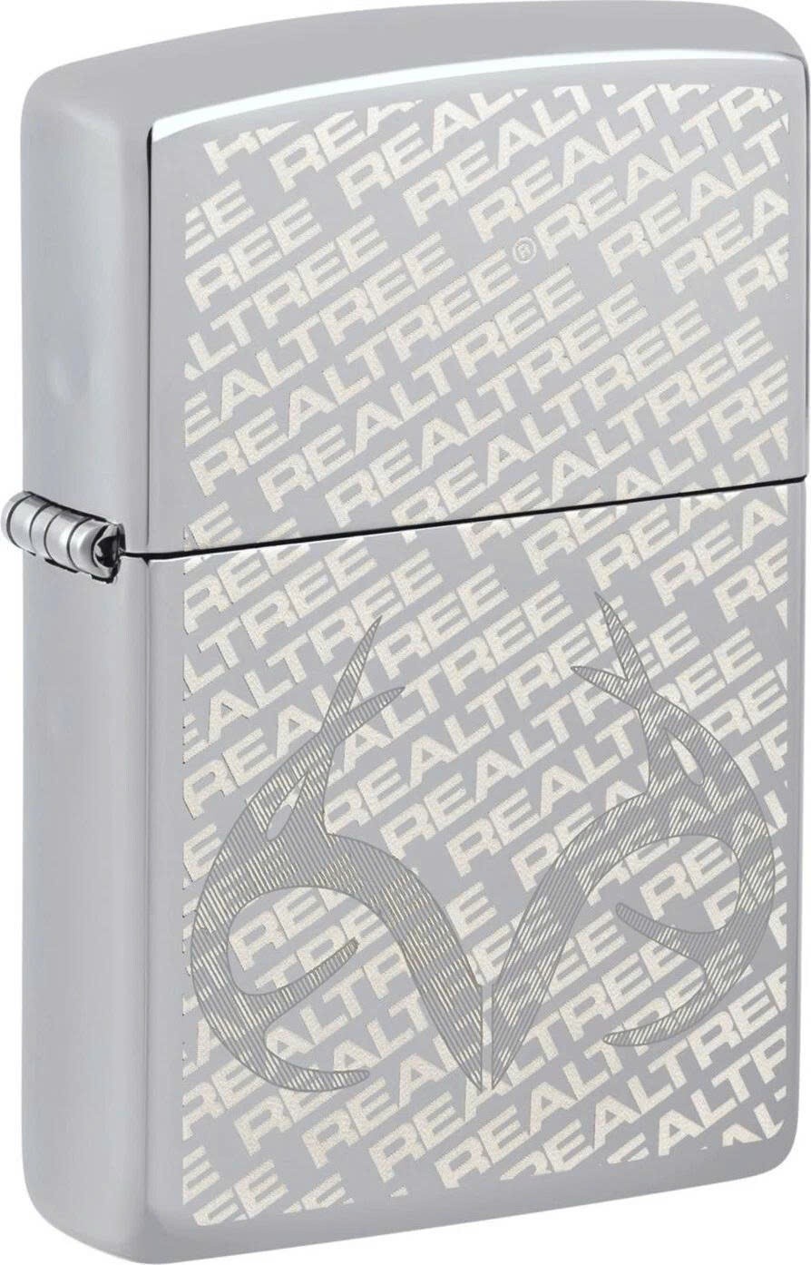 ZIPPO 48751 Realtree Logo, High Polish Chrome Laser Engrave Lighter
