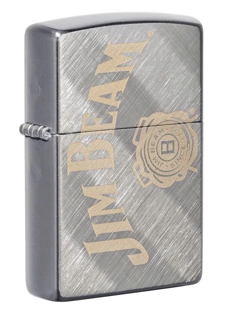 ZIPPO 49324 Jim Beam Logo, Laser Engraved, Diagonal Weave Finish Lighter