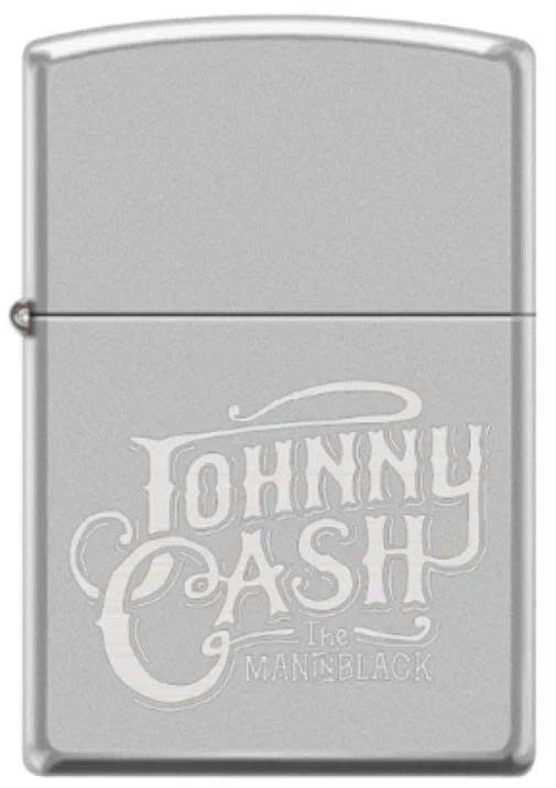 ZIPPO 46984 Johnny Cash The Man in Black, Satin Chrome Lighter