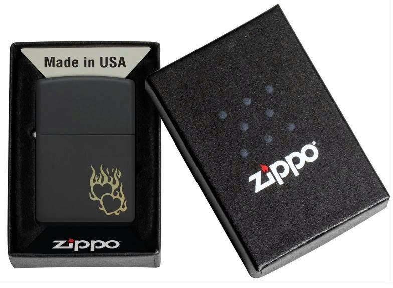 ZIPPO 46004 Fire Heart Design, Black Matte Lighter